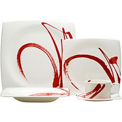 Red Vanilla Paint It Red 5 piece Dinnerware Set