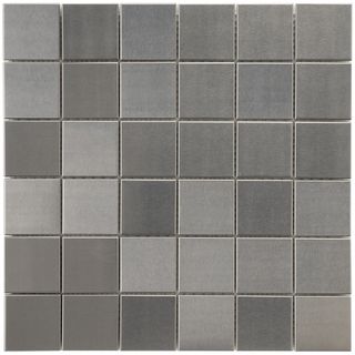 Somertile 11 7/8x11 7/8 in Chromium Stainless 2 in Steel/porcelain Mosaic Tile (pack Of 10)