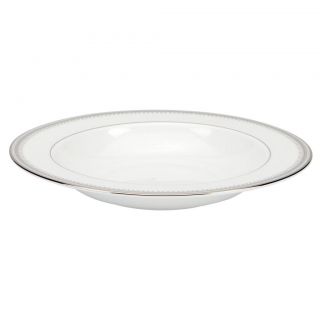 Lenox Belle Haven Pasta/rim Soup Bowl (Ivory with pewter bands and platinum accentsCapacity 12 ouncesCare instructions Dishwasher safeDimensions 9 inches long x 1 inches high x 9 inches wide )