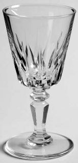 Val St Lambert Balmoral Cordial Glass   Vertical Cuts On Bowl, Multi Sided Stem