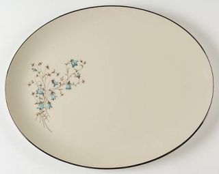 Flintridge Belnor 16 Oval Serving Platter, Fine China Dinnerware   Blue Flowers