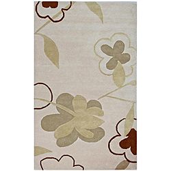 Hand tufted Bloomer Beige Wool Rug (5 X 8)