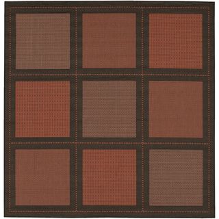 Recife Summit/ Terra cotta Black Square Rug (86 X 86) (Terra cottaSecondary colors BlackPattern SquaresTip We recommend the use of a non skid pad to keep the rug in place on smooth surfaces.All rug sizes are approximate. Due to the difference of monito