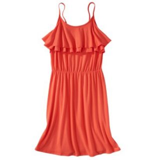 Mossimo Supply Co. Juniors Ruffle Front Dress   Cabana Orange L(11 13)