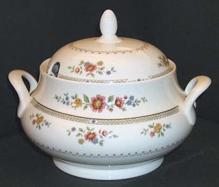 Royal Doulton Kingswood Tureen &  Lid, Fine China Dinnerware   Red, Blue, Yellow