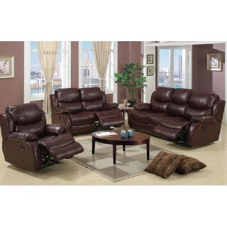 Hampton 3 piece Brown Bonded Leather Sofa, Loveseat And Chair Set
