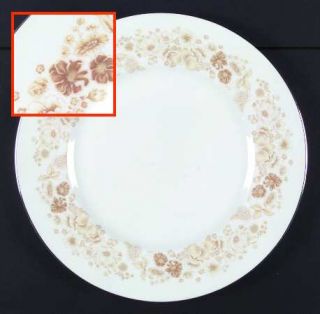 Wedgwood Mimosa Dinner Plate, Fine China Dinnerware   Yellow Floral Rim, Platinu