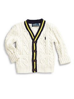 Ralph Lauren Infants Cricket Cable Knit Cardigan   Cream
