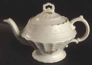 Spode Heath & Rose (Jewel) Teapot & Lid, Fine China Dinnerware   Jewel Shape, Mu