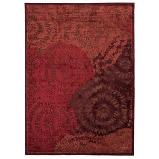 Contemporary Abstract Red/ Orange Rug (2 X 3)