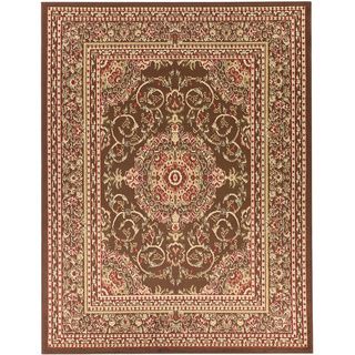 Brown Traditional Medallion Area Rug (710x910)