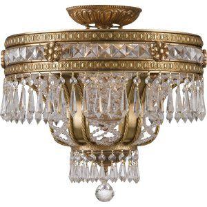 Crystorama Lighting CRY 5153 AG CL MWP Regal Semi Flush Mount Hand Polished