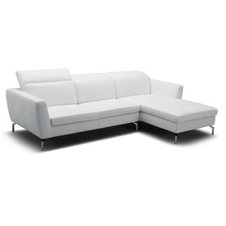 Baxton Studio Geddis Pale Gray Leather Modern Sectional Sofa