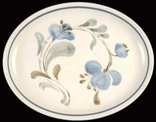 Johnson Brothers Sirocco Blue 12 Oval Serving Platter, Fine China Dinnerware  