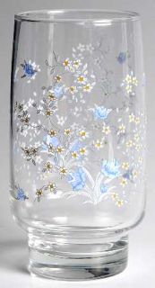 Arcopal Romantique Tall Glassware Tumbler, Fine China Dinnerware   Blue Flowers,