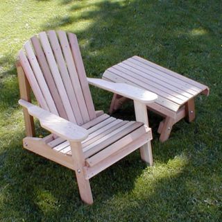 Creekvine Designs Cedar American Forest Adirondack Chair and Table Set