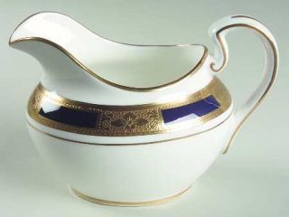 John Aynsley Empress Cobalt Creamer, Fine China Dinnerware   Gold Encrusted & Co