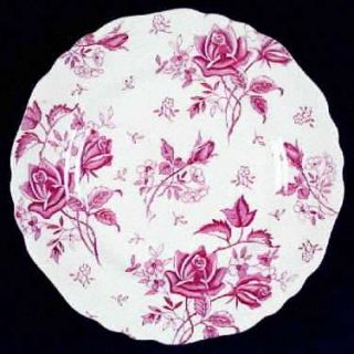 J & G Meakin Tudor Roses Pink (Scalloped, Cream) Dinner Plate, Fine China Dinner