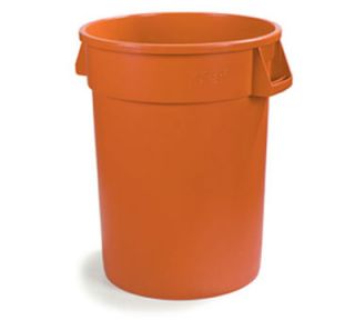 Carlisle 32 gal Round Waste Container   Handles, Polyethylene, Orange