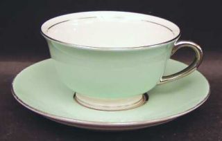 Nancy Prentiss Skyridge Footed Cup & Saucer Set, Fine China Dinnerware   Green R