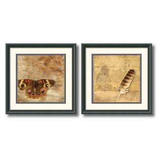 J and S Framing LLC Moth and Owl Feather Framed Wall Art   Set of 2   15.46W x