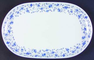 Arzberg Blue Flowers (Blue Trim, Rim) 12 Oval Serving Platter, Fine China Dinne