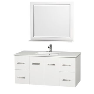 Centra White 48 inch Single Undermount Bathroom Vanity Set