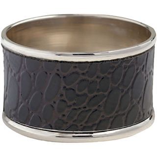 4 pc. Black Crocodile Napkin Ring Set, Black