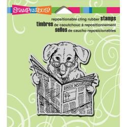 Stampendous Cling Rubber Stamp 3.5 X4 Sheet  Newspaper Pup