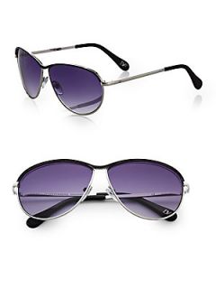 Diane von Furstenberg Aviator Sunglasses   Black