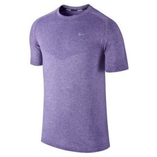 Nike Dri FIT Knit Short Sleeve Mens Running Shirt   Court Purple