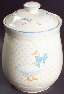 Brick Oven Aunt Rhody Flour Canister & Lid, Fine China Dinnerware   Geese W/Blue