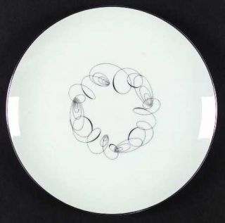 Meito Tempo (F & B Japan) Dinner Plate, Fine China Dinnerware   Black Spirals In