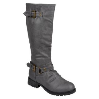 Womens Bamboo By Journee Buckle Boots   Grey 6