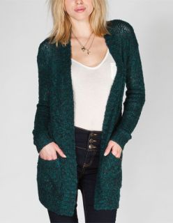 Womens Essential Slub Cardigan Teal Green In Sizes Medium, Small, X S