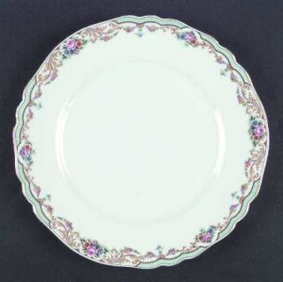 Paul Muller Angus, The Dinner Plate, Fine China Dinnerware   Aqua Border, Floral