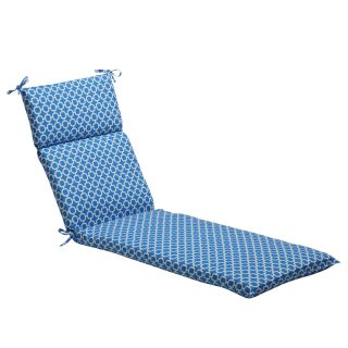 Pillow Perfect Blue/ White Geometric Outdoor Chaise Lounge Cushion (Blue/whiteMaterials 100 percent polyesterFill 100 percent virgin polyester fiber fillClosure Sewn seamWeather resistant YesUV protection YesCare instructions Spot cleanDimensions 7