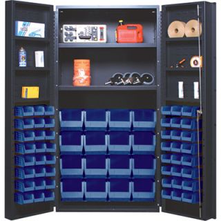 Quantum Storage Cabinet With 64 Bins   36in. x 24in. x 72in. Size, Blue