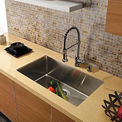 Vigo Undermount Tarnish resistant Stainless steel Kitchen Sink, Faucet And Dispenser