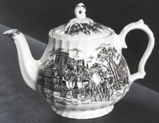 Myott Staffordshire Royal Mail Brown (Creambackground) Teapot & Lid, Fine China