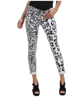 Hudson Harkin Crop Super Skinny w/ Cuff in Black White Leopard Womens Jeans (Black)