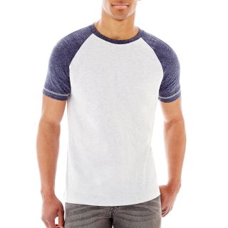 ARIZONA Contrast Raglan Tee, White, Mens