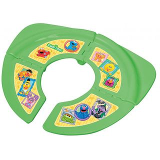 Ginsey Sesame Street Traveling Folding Potty Seat (GreenFits most standard and elongated toiletsSesame Street charactersSoft, comfortable and durableEasy to cleanFold, pack and goNon slip rubber padding and a locking mechanism ensure stabilityPackage cont