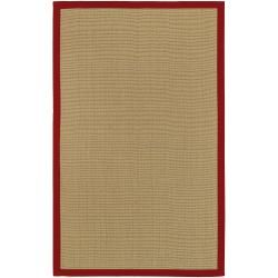 Woven Town Sisal With Red Cotton Border Rug (4 X 6)