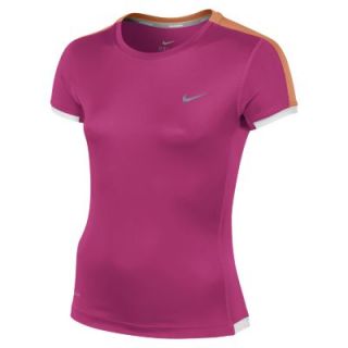 Nike Miler Girls Running Shirt   Vivid Pink