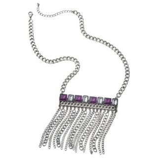 Fashion Necklace with Fringe   Silver
