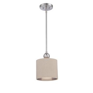 Quoizel Metro 1 light Mini pendant (Steel Finish Brushed nickel Number of lights One (1)Requires one (1) 100 watt A19 medium base bulb (not included)Dimensions 12.5 inches high x 9 inches deepShade dimensions 9 inches high x 8 inches deep/4 inches hig