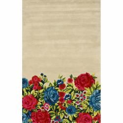 Nuloom Handmade Floral Multi Faux Silk/ Wool Rug (76 X 96) (MultiStyle ContemporaryPattern FloralTip We recommend the use of a non skid pad to keep the rug in place on smooth surfaces.All rug sizes are approximate. Due to the difference of monitor colo