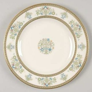 Minton Henley Bread & Butter Plate, Fine China Dinnerware   Green/Blue Flowers&S