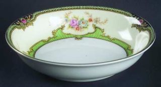 Noritake Floreal Fruit/Dessert (Sauce) Bowl, Fine China Dinnerware   Green,Black